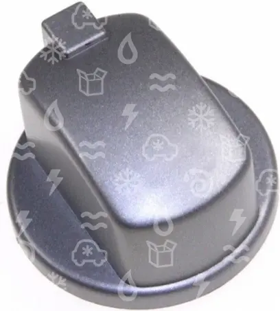 knoflík trouby ARISTON / INDESIT, stříbrný, C00284958
